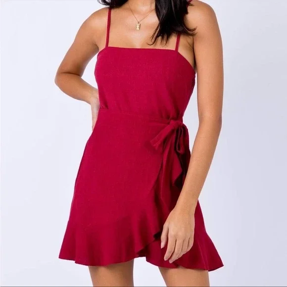 open lace back dress Vivre Mini Dress Burgundy Paisley